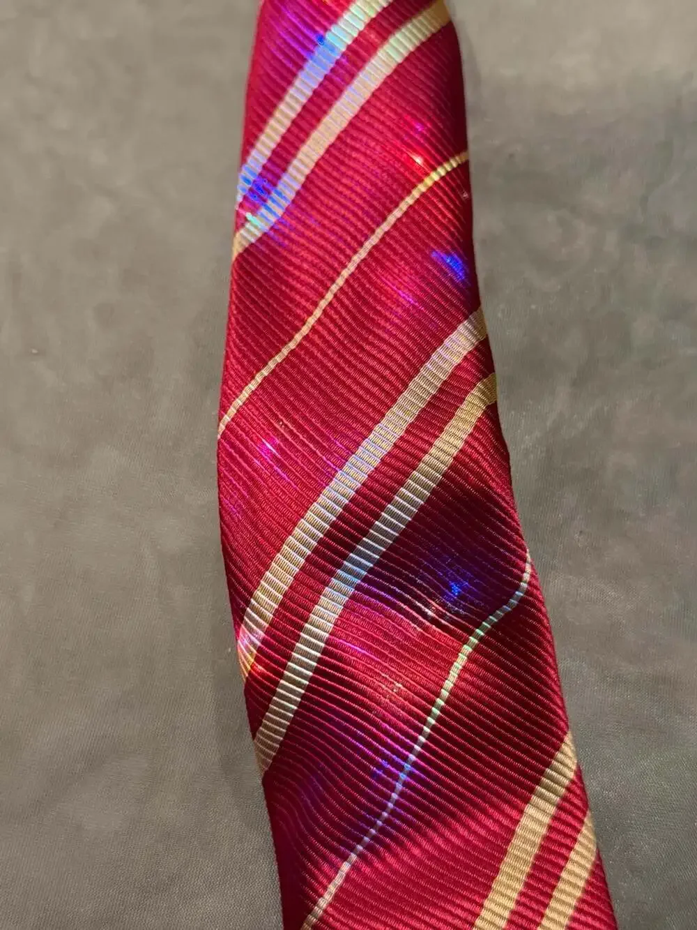 BYHTTKIGM Light-Up Magic Cosplay Necktie Red and Gold Striped Costume Tie